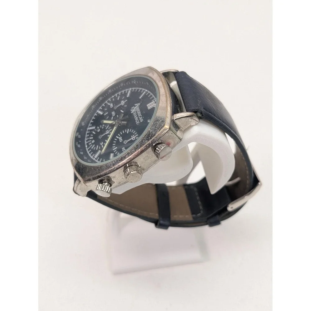 American Exchange Mens Watch 5573 Black Dial Quartz Chronograph Tachymeter